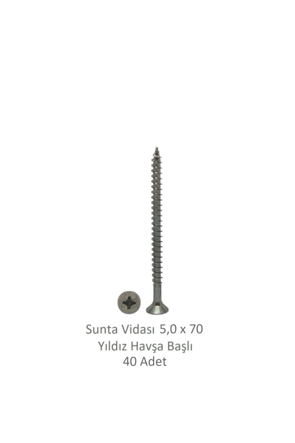 Adilon Sunta Vidası 5,0 x 70 mm 40 Adet YHB Vida