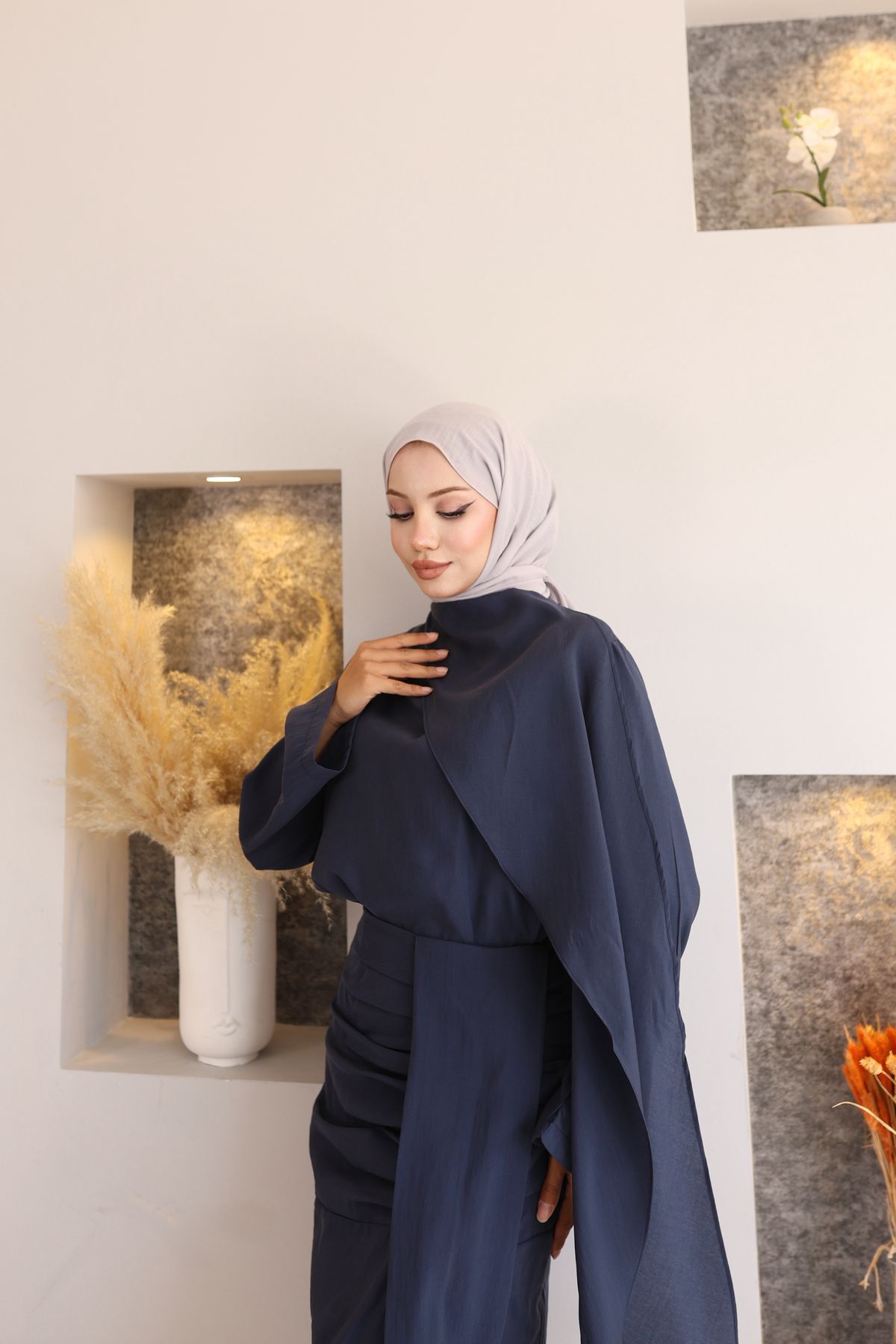 Butik Şal yaka etekli takım