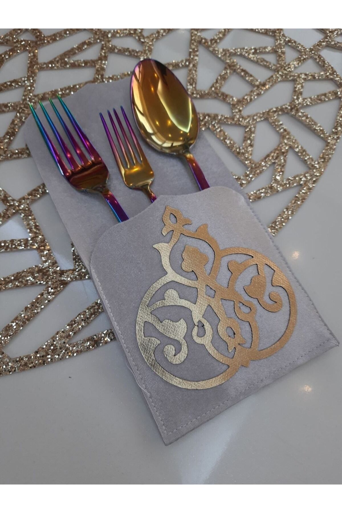 Elioure Kadife ve deri işlemeli 2'li set, 22,5x11 cm, şık ve zarif tasarım