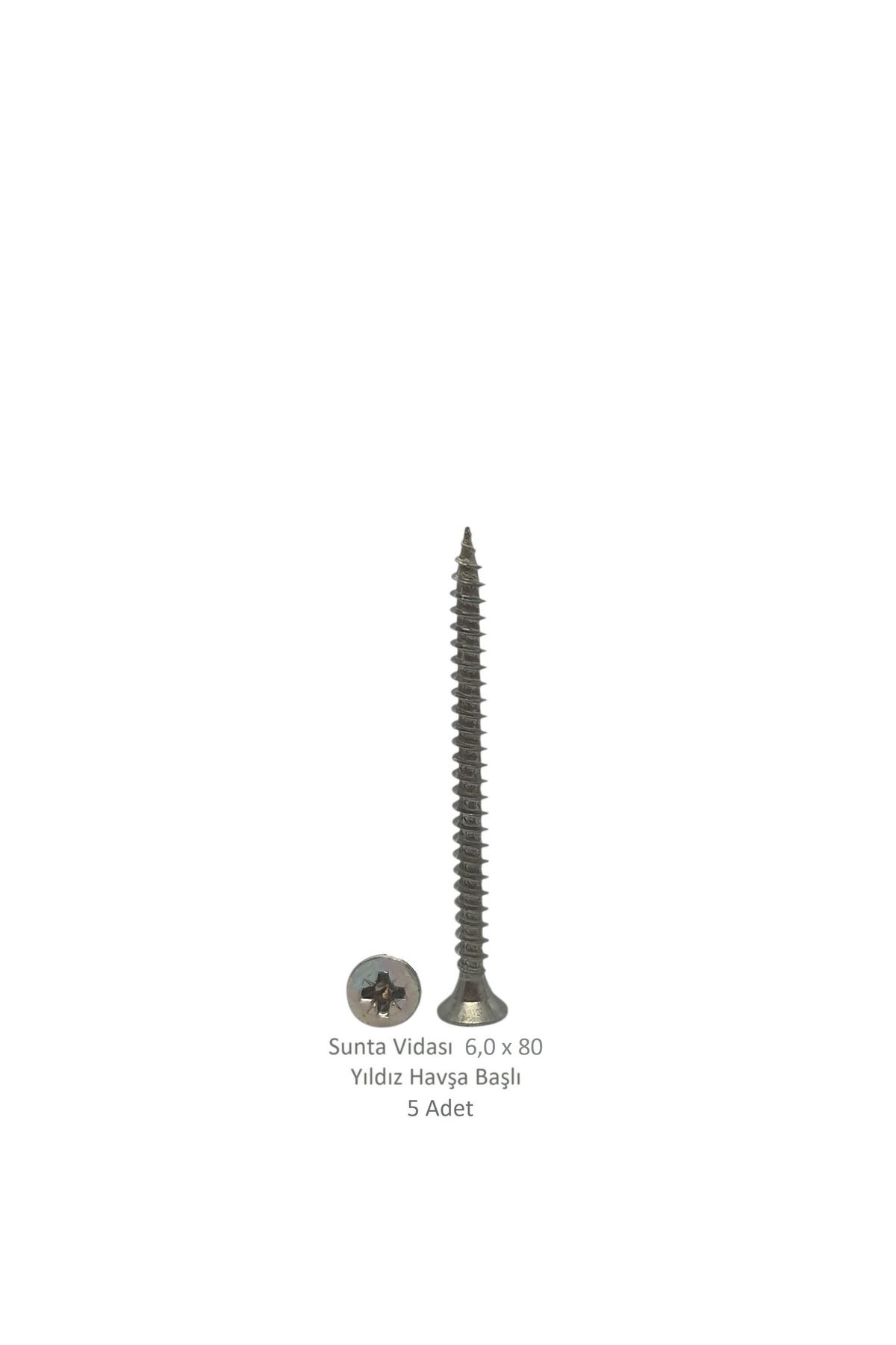 Adilon Sunta Vidası 6,0 x 80 mm 5 Adet YHB Vida