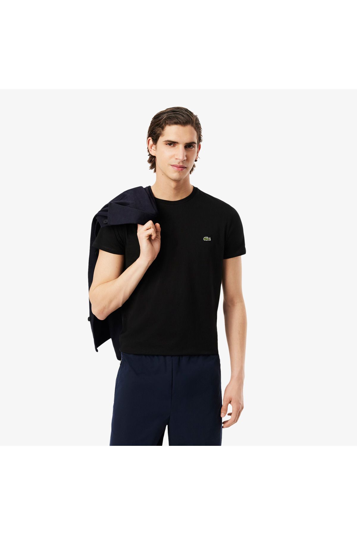 Lacoste Sport Erkek Slim Fit Bisiklet Yaka Siyah T-Shirt