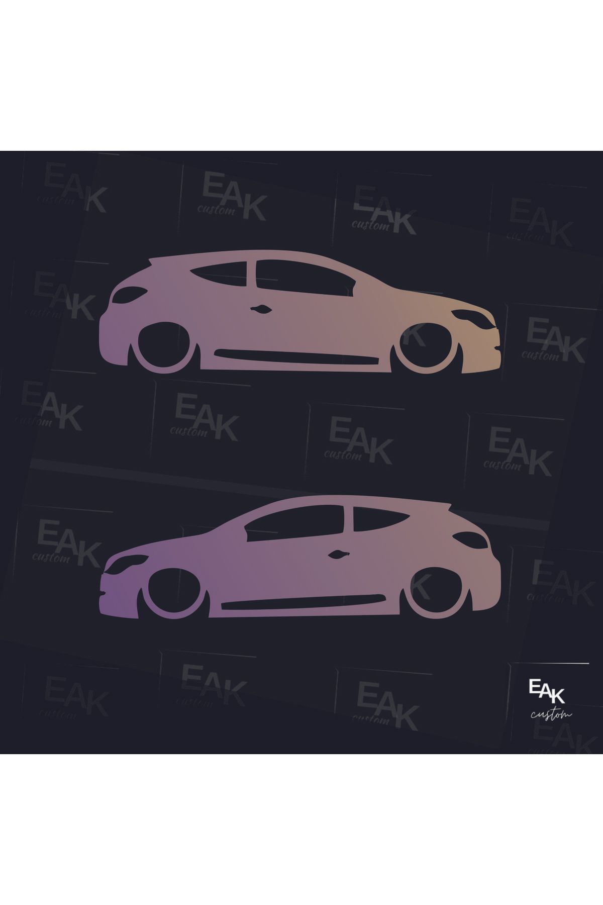 eakcustom RENAULT MEGANE 3 (COUPE) oto sticker (18cm x 5cm) (2ADET)