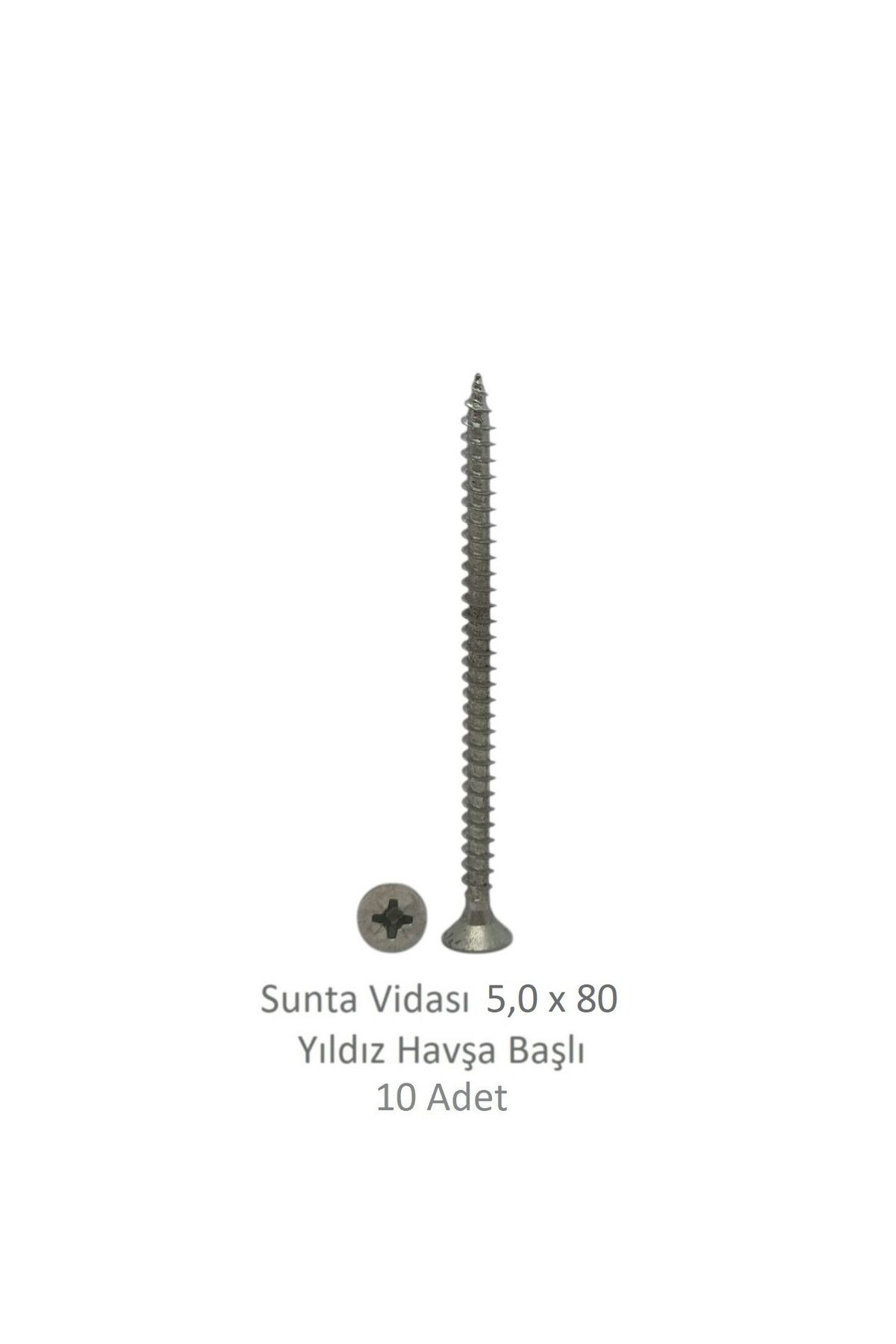 Adilon Sunta Vidası 5,0 x 80 mm 10 Adet YHB Vida