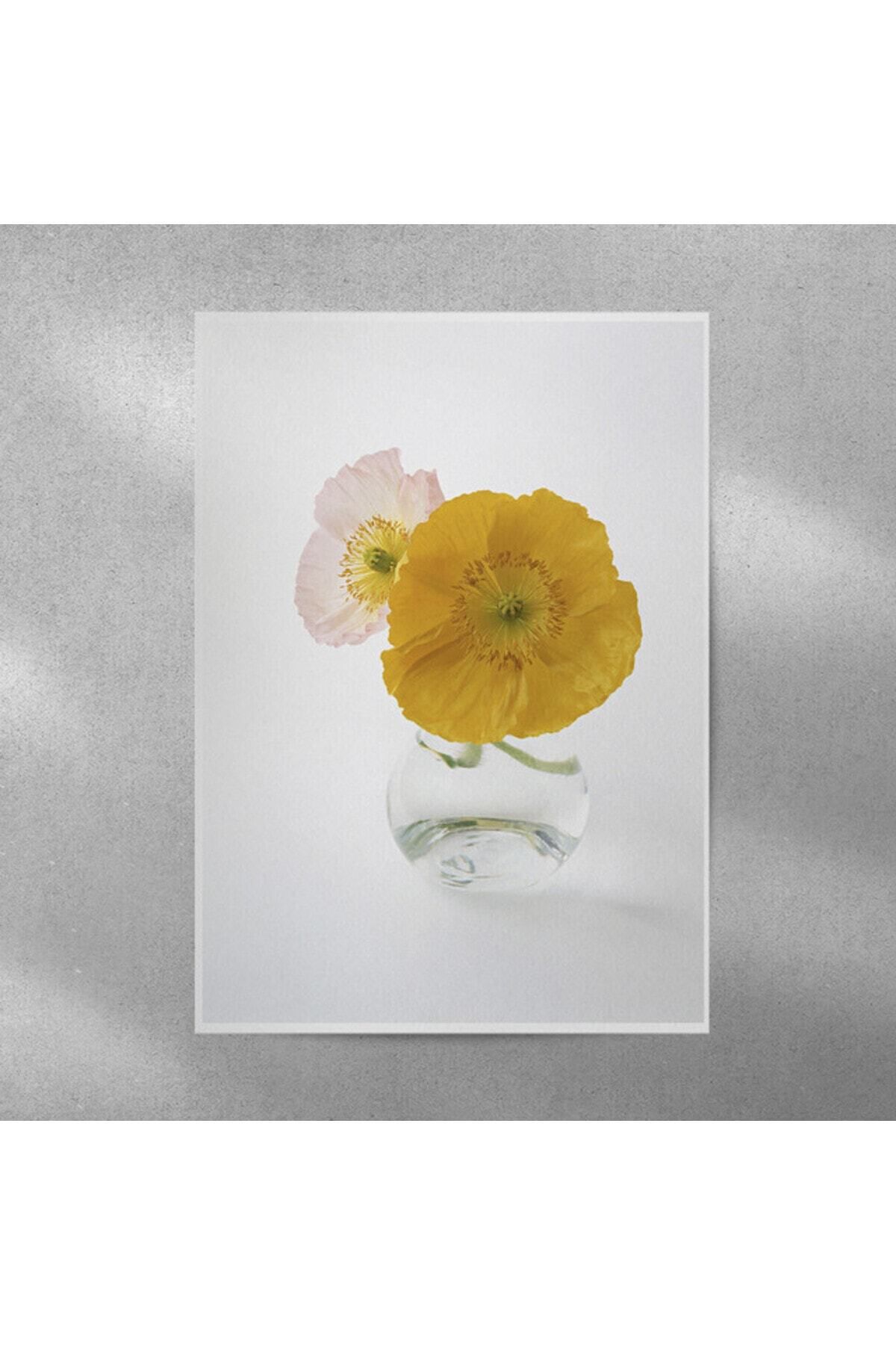 Elioure Canlı Gelincik Çerçeveli Posta 35x50 cm, Şık ve Renkli Dekorasyon Parçası