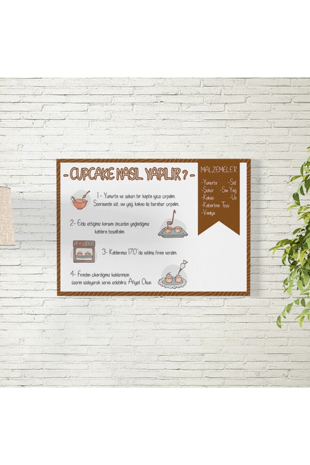 Elioure Lezzetli Cupcake Yapım Posteri 35x50 cm, Öğren ve Uygula!