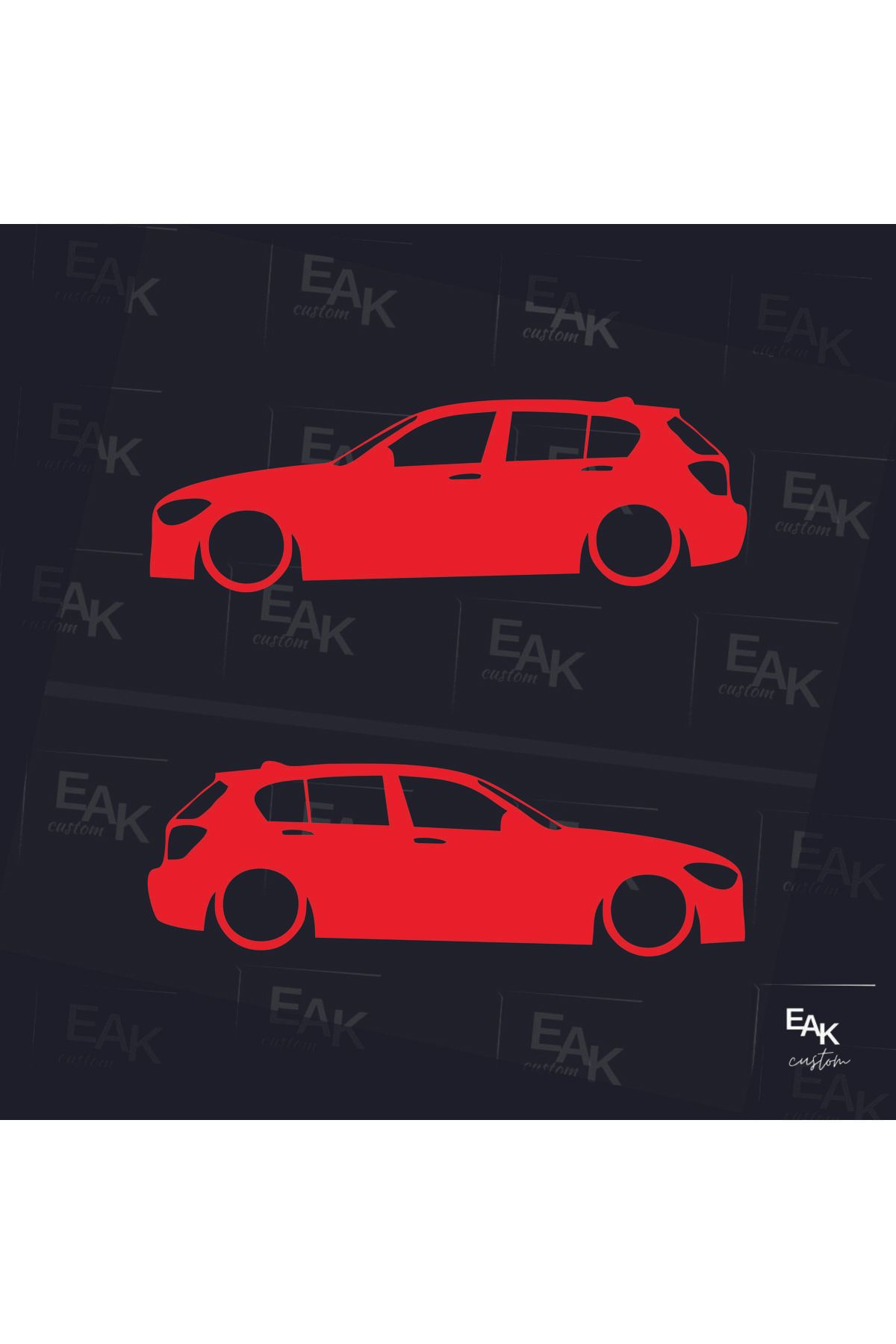 eakcustom BMW 1 SERİES oto sticker (18cm x 6cm) (2ADET)
