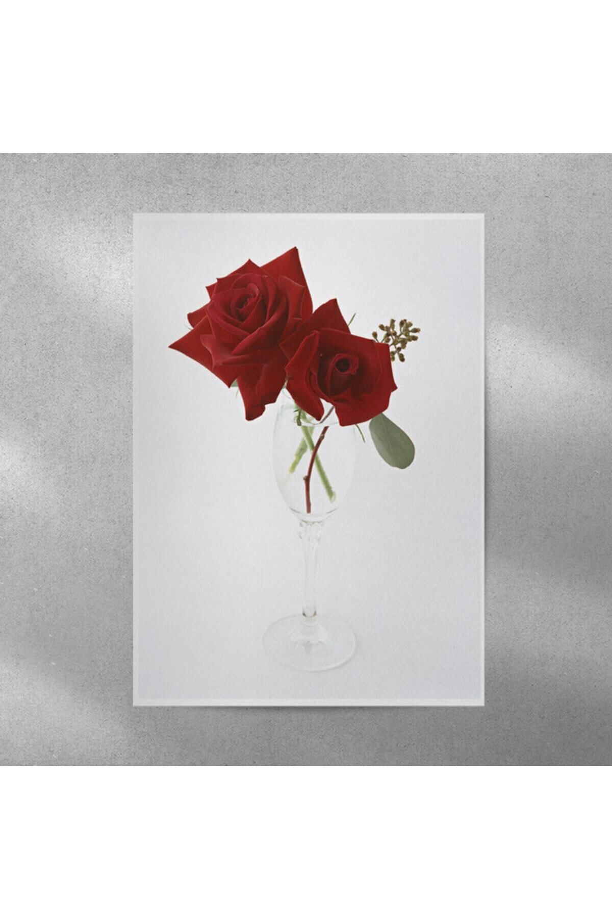 Elioure Gül Temalı Çerçeveli Poster 35x50 cm, Şık ve Renkli Dekorasyon Parçası