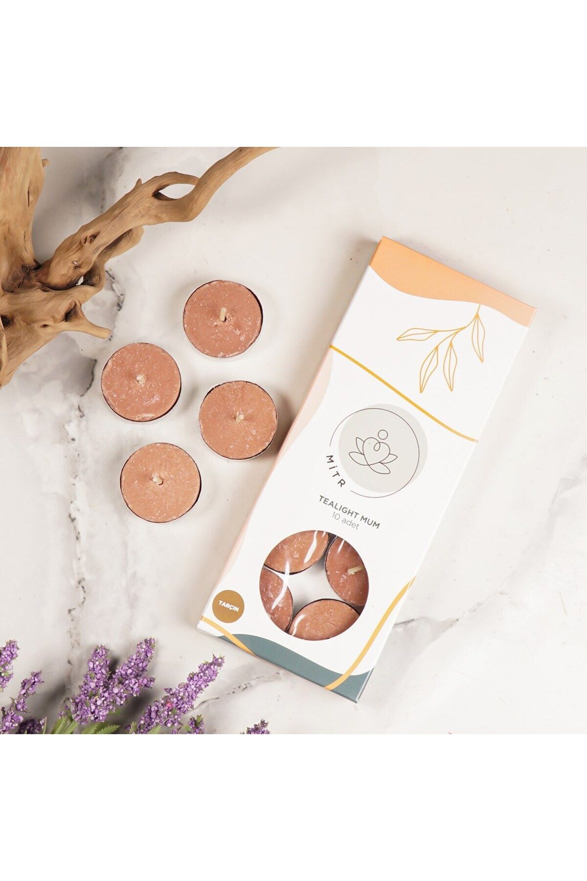 Elioure Tarçın Kokulu Tealight Mum, Sıcak ve Hoş Atmosfer Yaratıcı Işıklandırma
