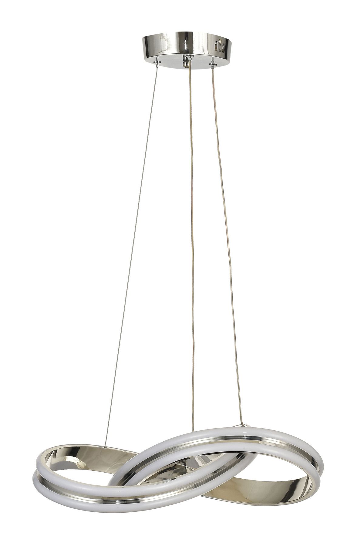 Avizemoda Atom 40 cm Dimmer Kumandalı 3 Renk Ledli (Sarı-Beyaz-Gün Işığı) Modern Sarkıt Avize - Krom