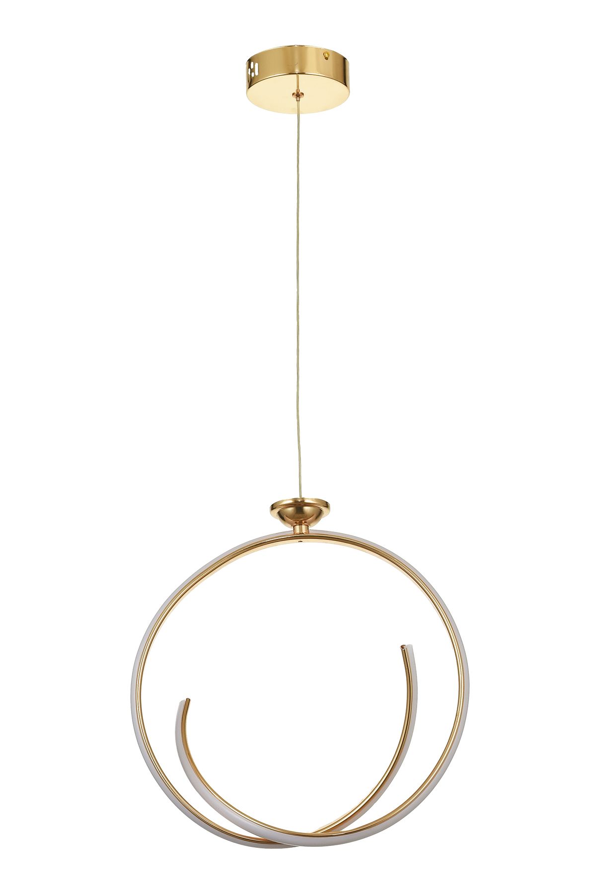 Avizemoda Luka 35 cm Dimmer Kumandalı 3 Renk Ledli (Sarı-Beyaz-Gün Işığı) Modern Sarkıt Avize - Gold