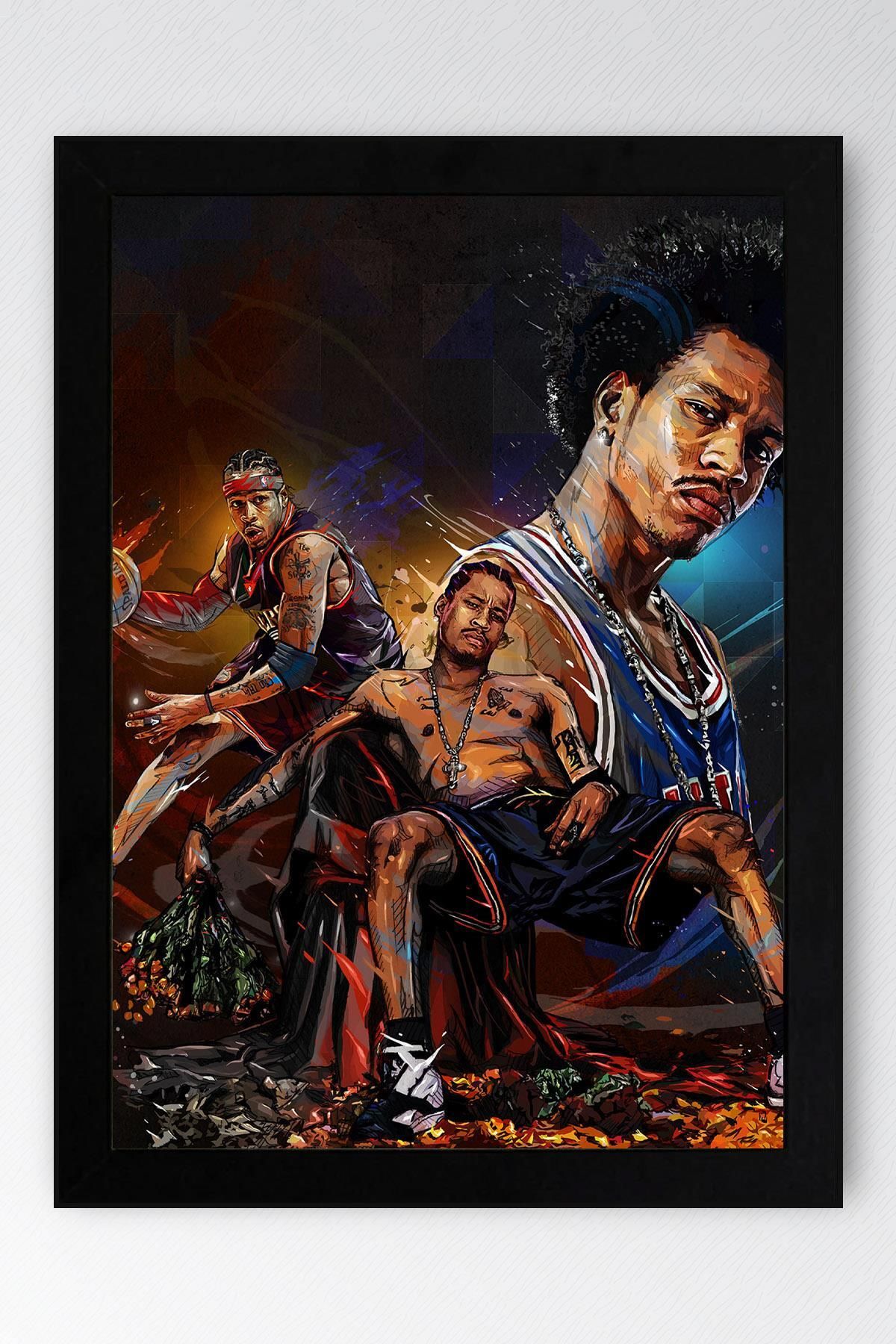 Saturn Allen Iverson Çerçeveli Tablo - Basketbol NBA Posteri Tablo