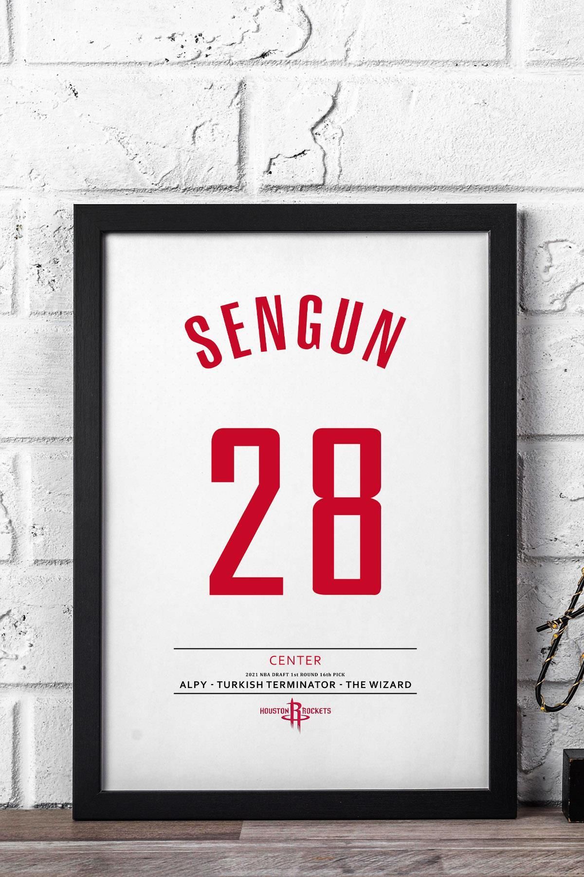 Saturn Alperen Şengün Forma Çerçeveli Tablo - NBA Houston Rockets Jersey