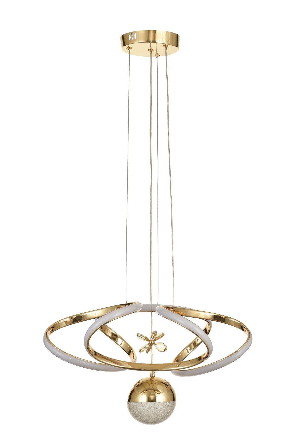Avizemoda Felin Tekli Dimmer Kumandalı 3 Renk Ledli (Sarı-Beyaz-Gün Işığı) Modern Sarkıt Avize - Gold