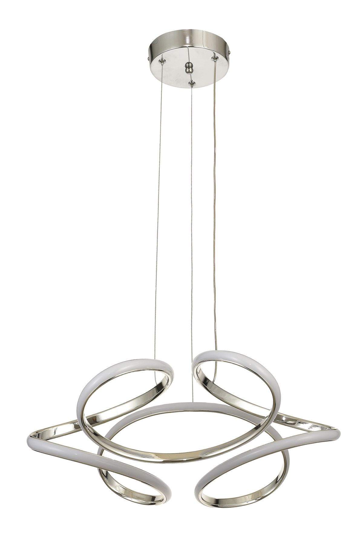 Avizemoda Felin 50 cm Dimmer Kumandalı 3 Renk Ledli (Sarı-Beyaz-Gün Işığı) Modern Sarkıt Avize - Krom