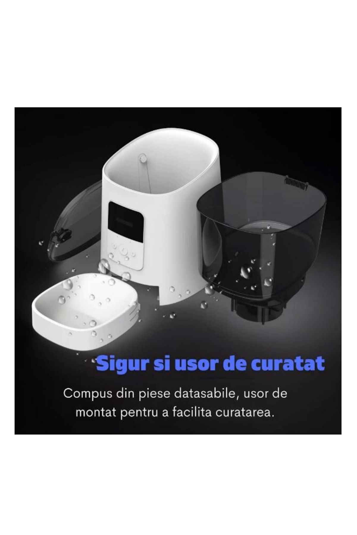 ROHS-Hrănitor automat WiFi pentru câini și pisici, programabil prin aplicație, hrănire personalizată, dozator de hrană de 6 litri 4