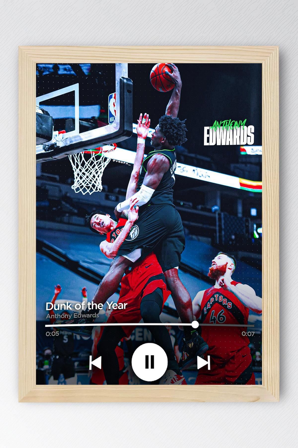 Saturn Anthony Edwards Çerçeveli Tablo - Dunk of the Year NBA Posteri Tablo