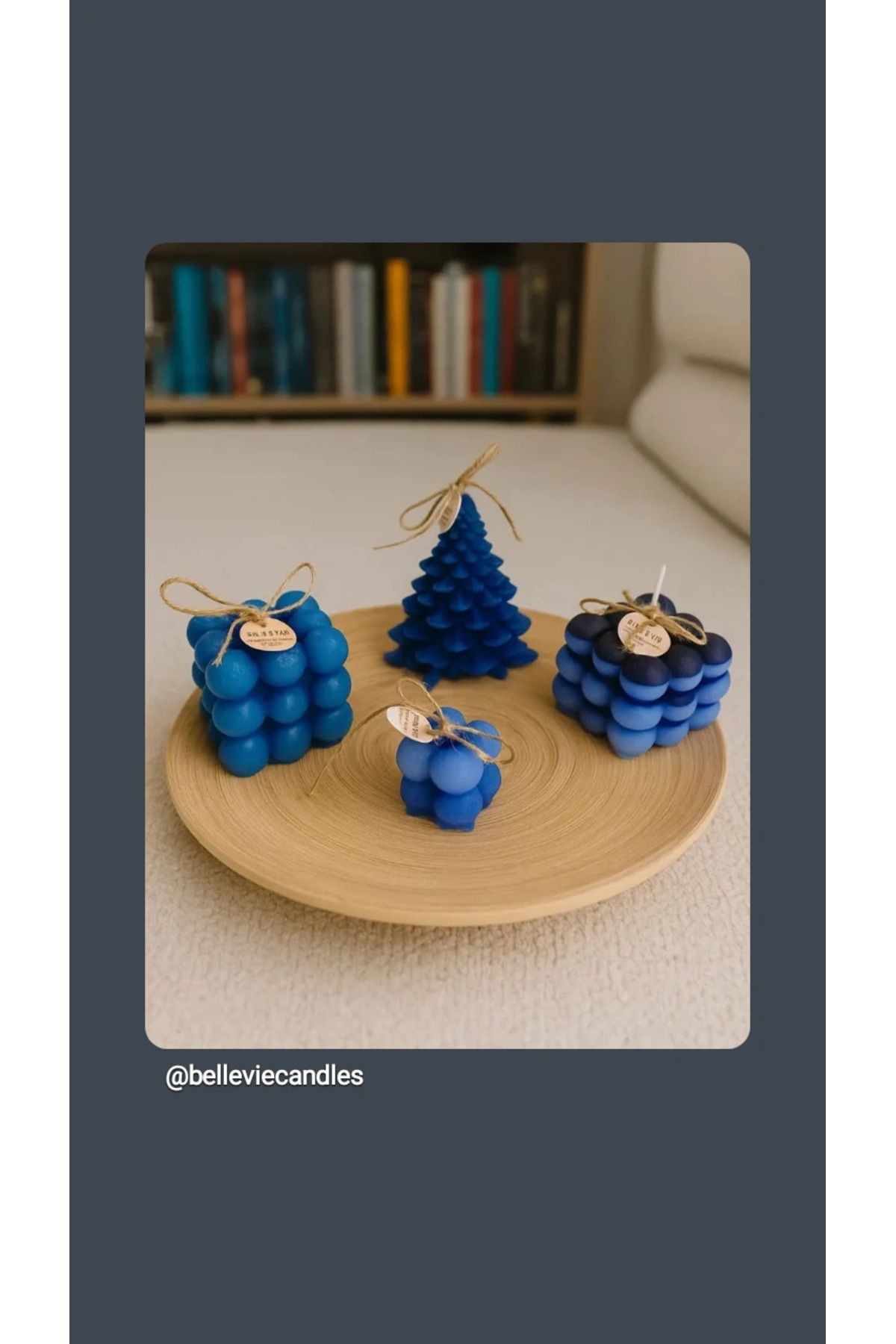 Handmade Dekoratif mum bellevie candles 4'lu set