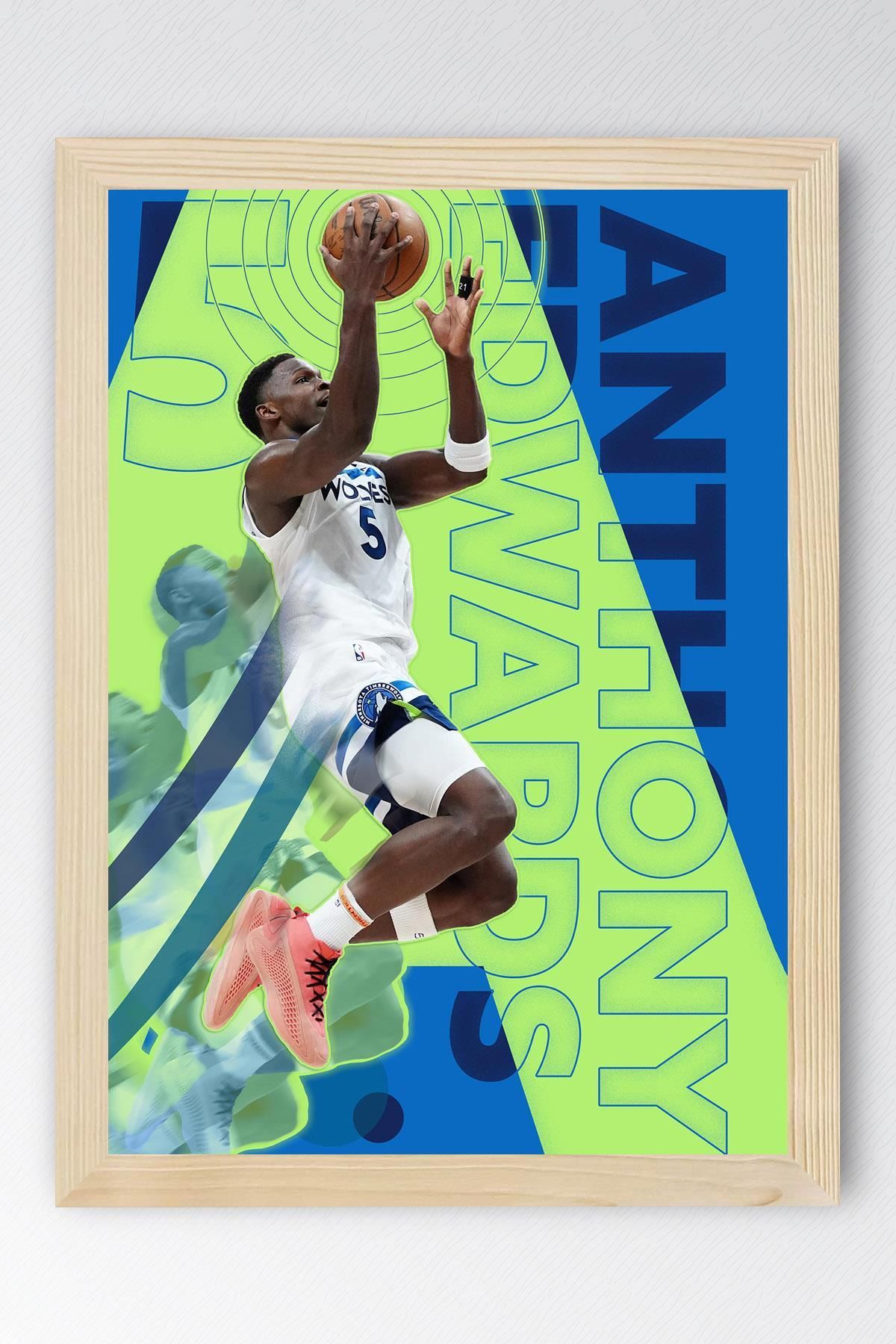 Saturn Anthony Edwards Çerçeveli Tablo - Basketbol NBA Posteri Tablo