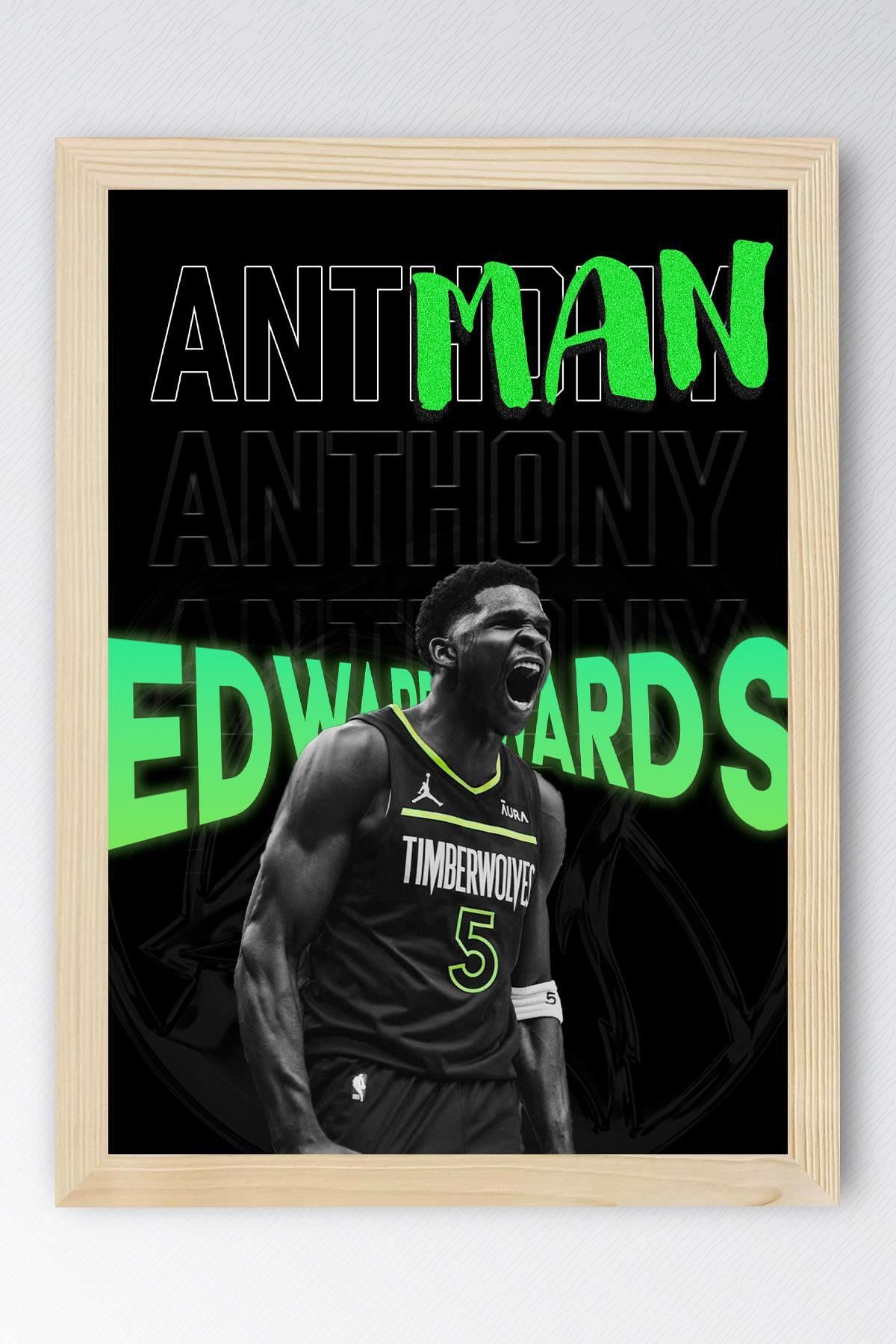 Saturn Anthony Edwards Çerçeveli Tablo - Antman NBA Posteri Tablo