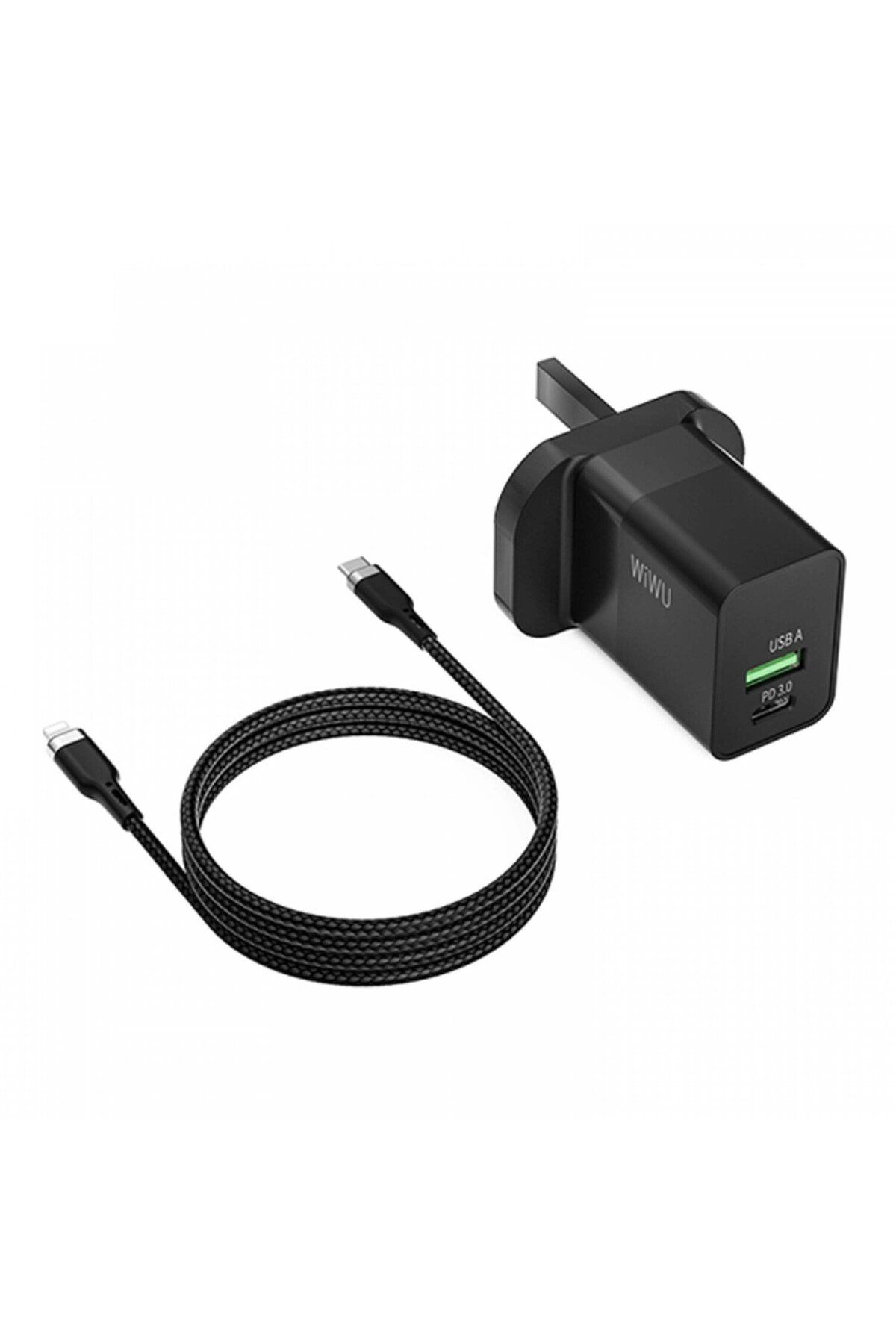 WIWU-Wiw Chrg30W+C-Lght.CableQCBTCL – Compact PD Adapter for iPhone & USB-C Devices 4