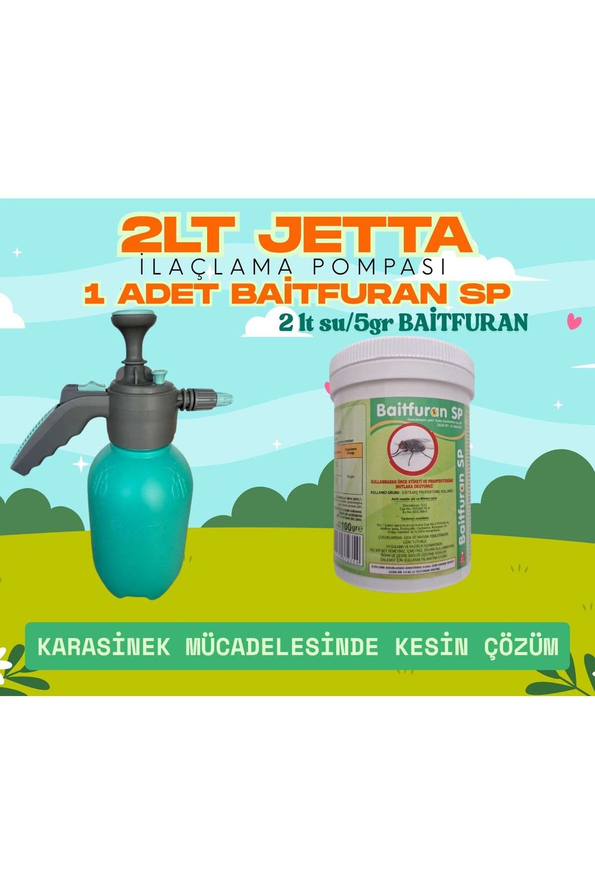 Kulsan İlaç 2lt Ilaçlama Pompası - Baitfuan Sp 100GR( Karasinek - Arı Haşere Öldürücü Suda Çözülebilir Toz )