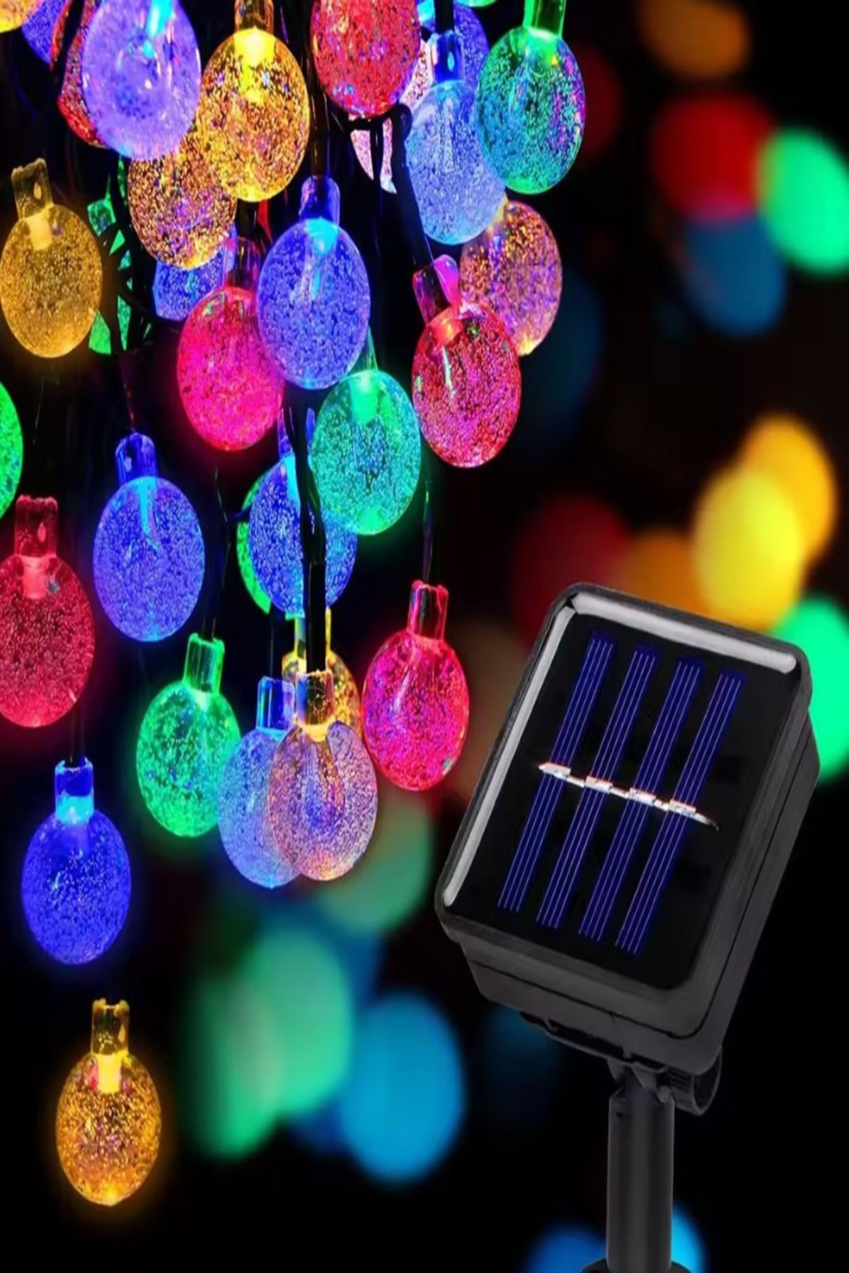 Tor Store 50 Ledli Solar Güneş Enerjili RGB Led Aydınlatma Bahçe Balkon Dekoratif Top Led Aydınlatma (7 Metre)