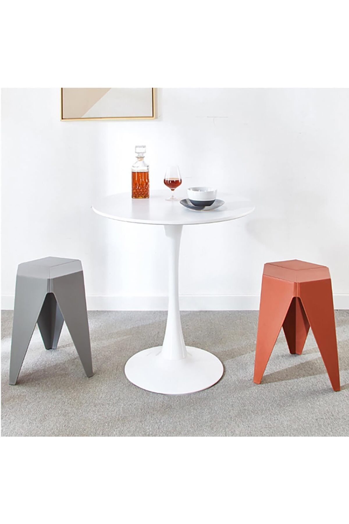 rexa-Nordic Style Plastic Stacking Stool – Minimalist Design for Home & Office Use 4