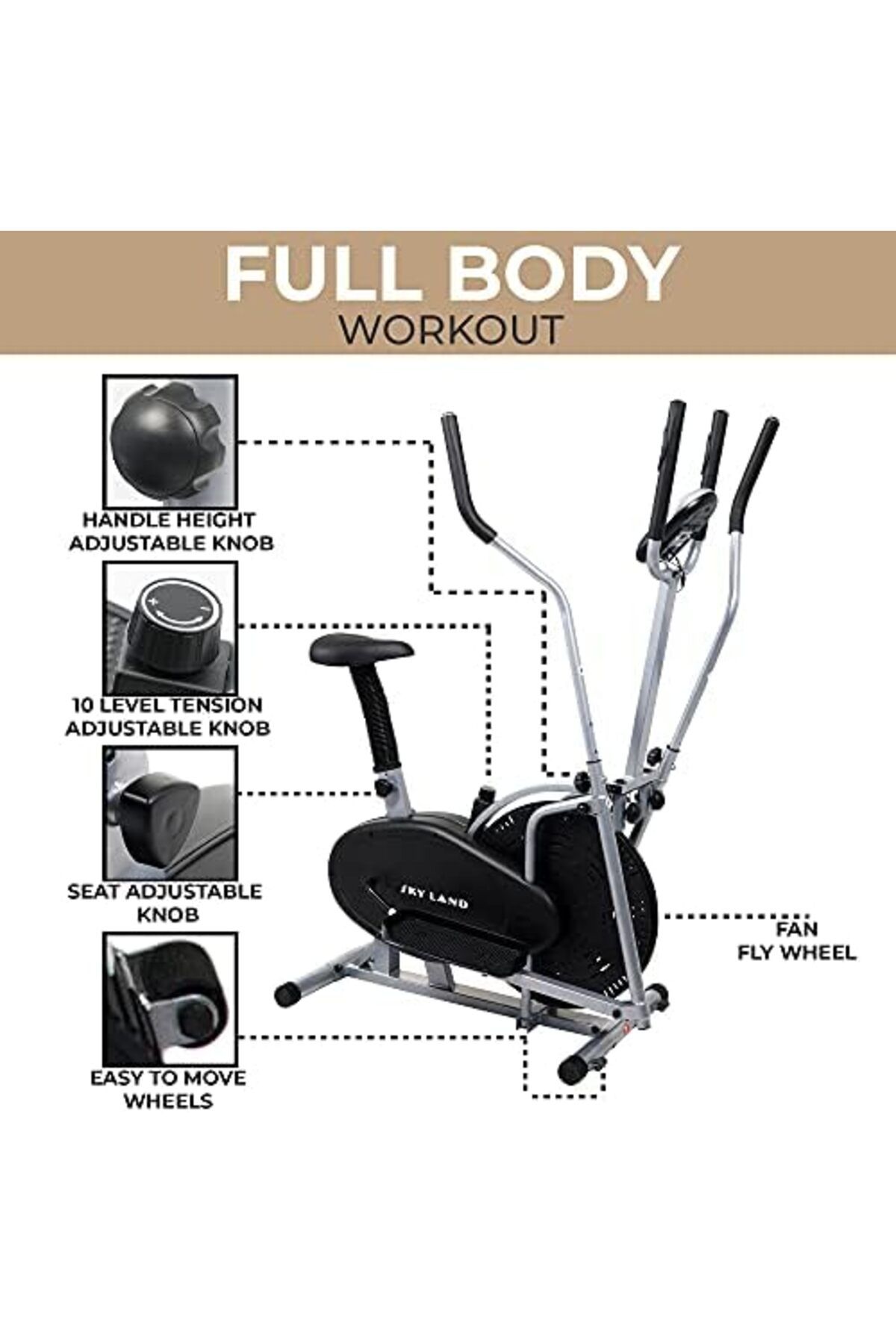 Skyland-SKY LAND Orbitrac Elliptical Machine Exercise Indoor Elliptical Machine Cross Trainer Exercise Bike 6