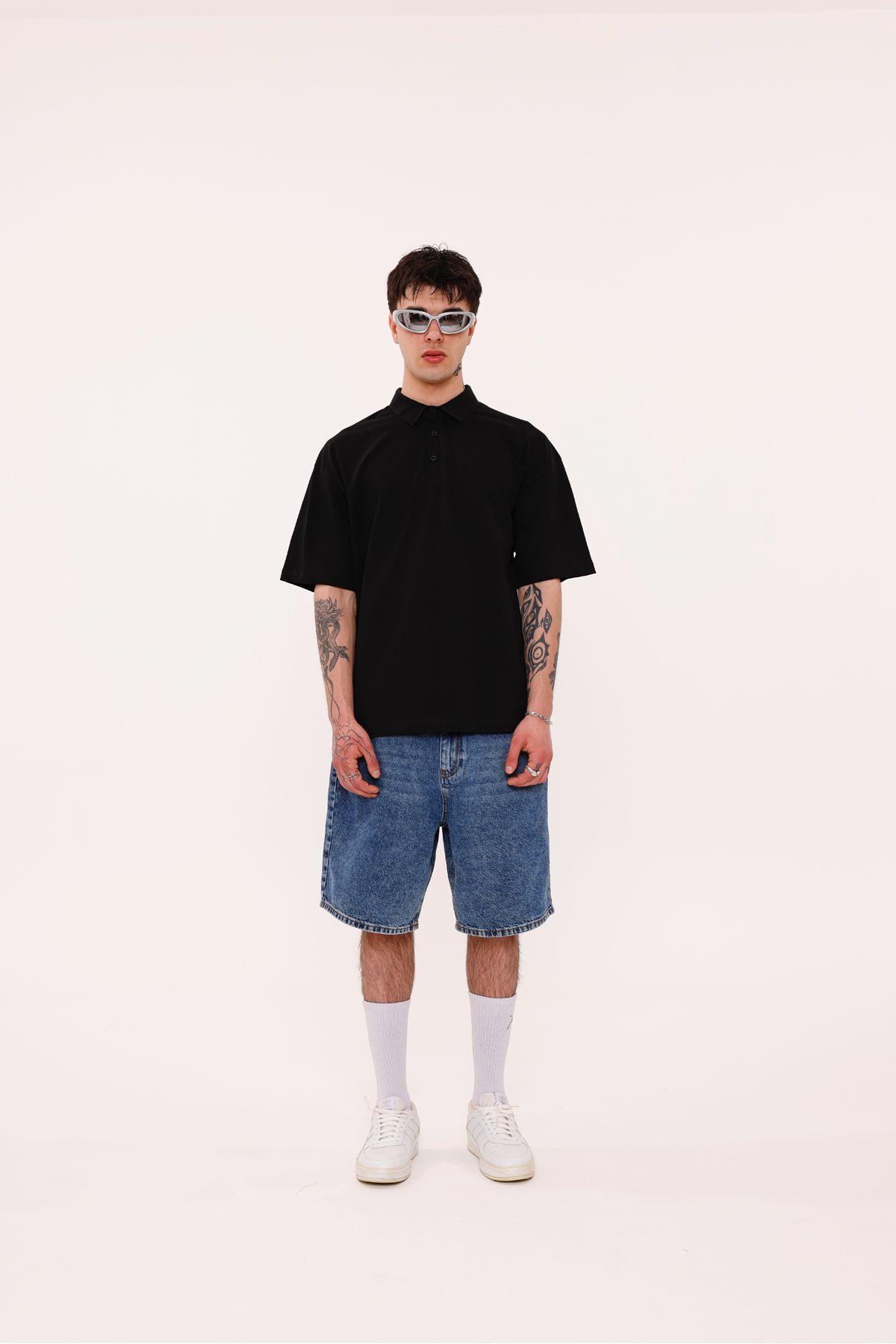 HABBE Boxy Fit Oversize Polo Yaka Tişört