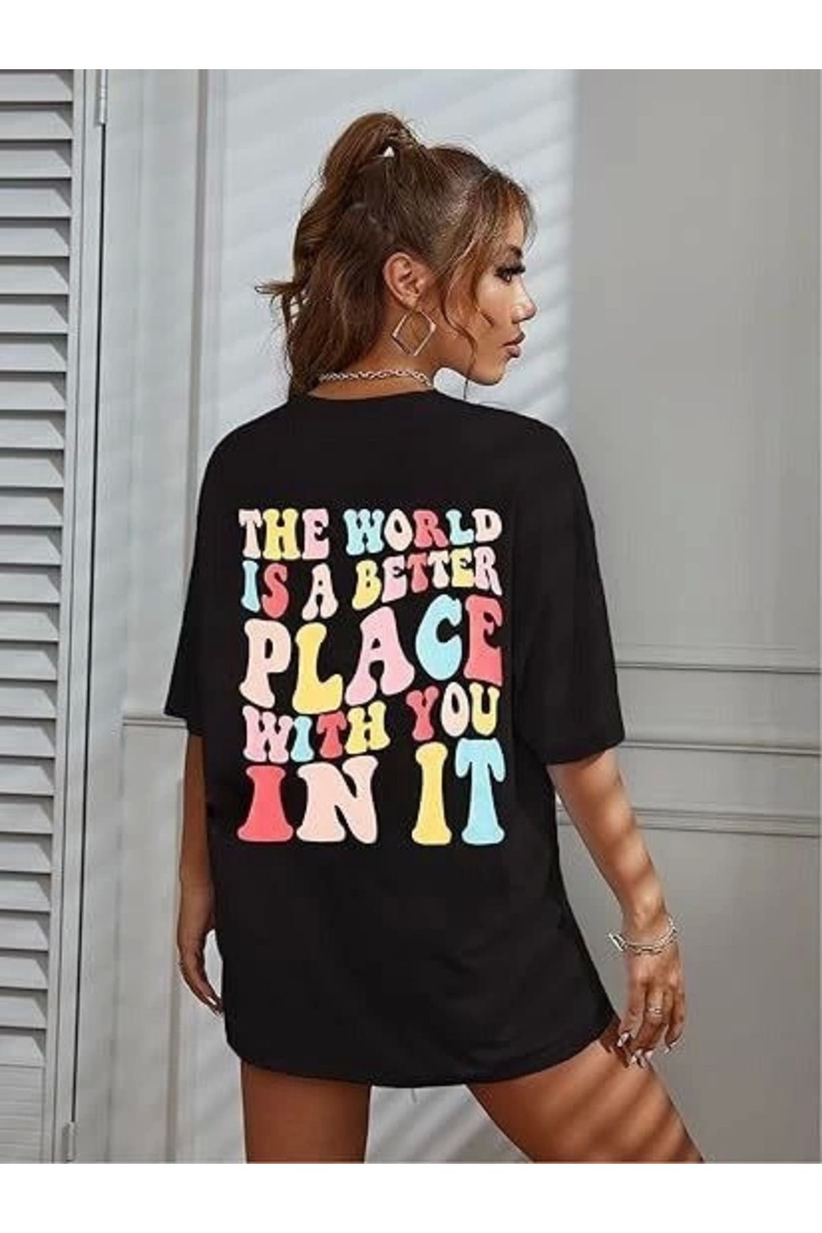 ZORM Siyah Baskılı Bisiklet Yaka T-shirt