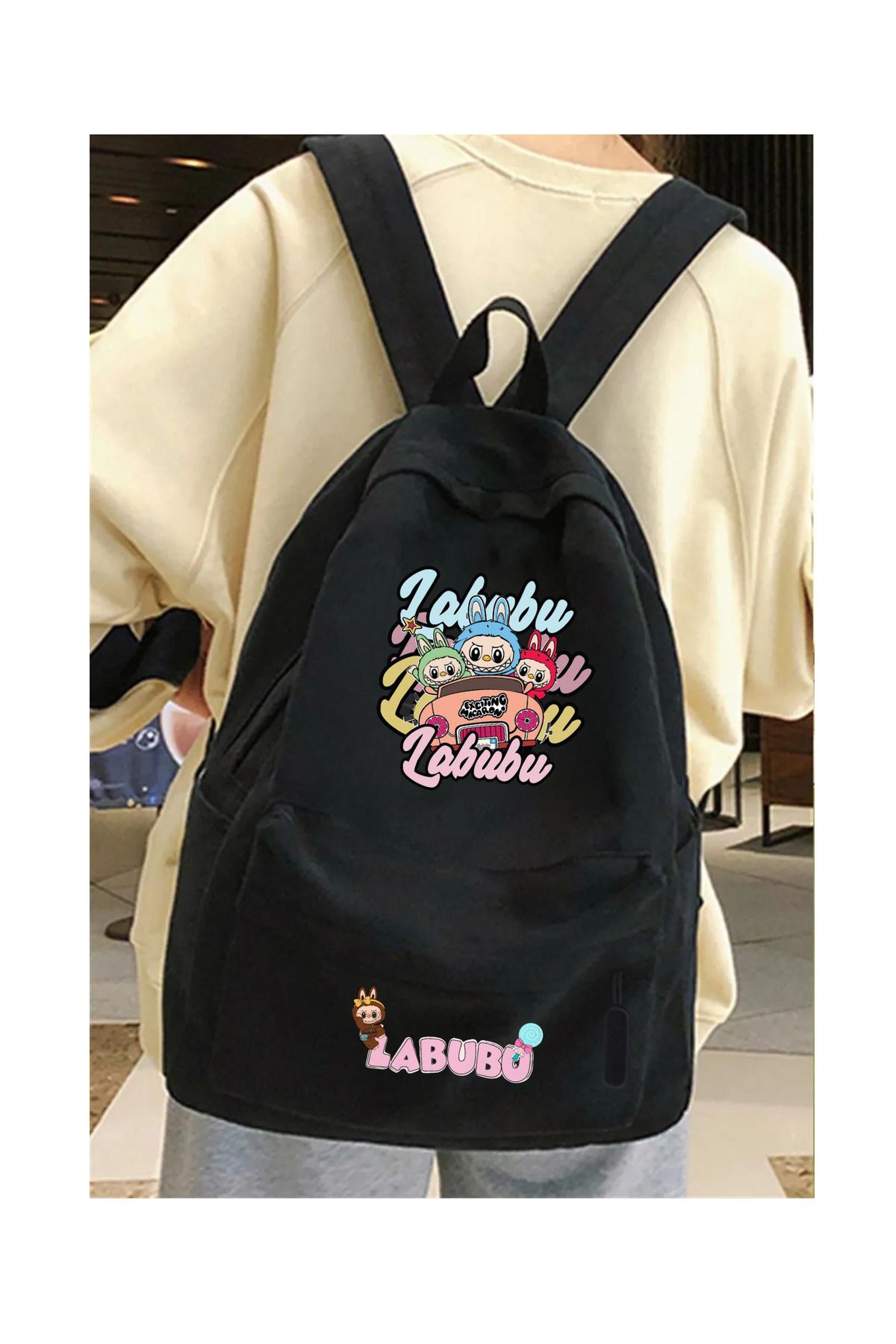 Touz Moda Labubu Baskılı Unisex Sırt Okul Çantası