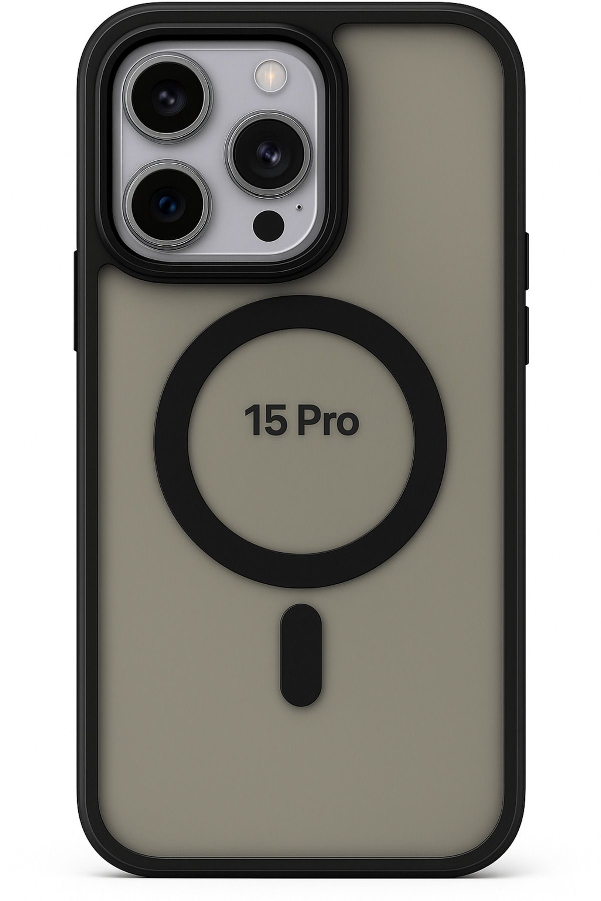 ADR Apple Iphone 15 Pro Kılıf Mat Magsafe Şarj Özellikli Darbe Önleyici Hassas Buton Yumuşak Kenar