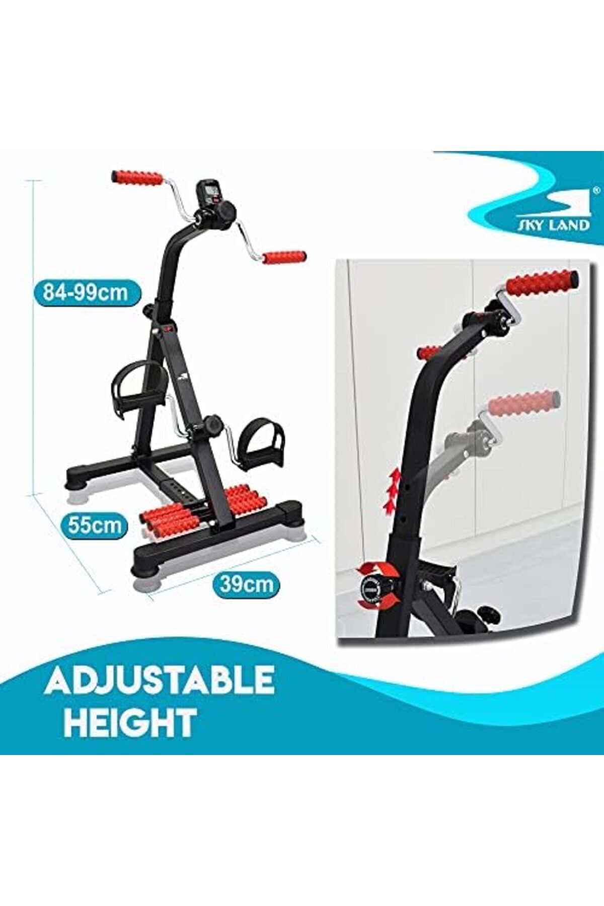 Skyland-Portable Multi-Purpose Bike for Arm and Leg Training with LCD Screen and Massaging Rollers from Sky 4