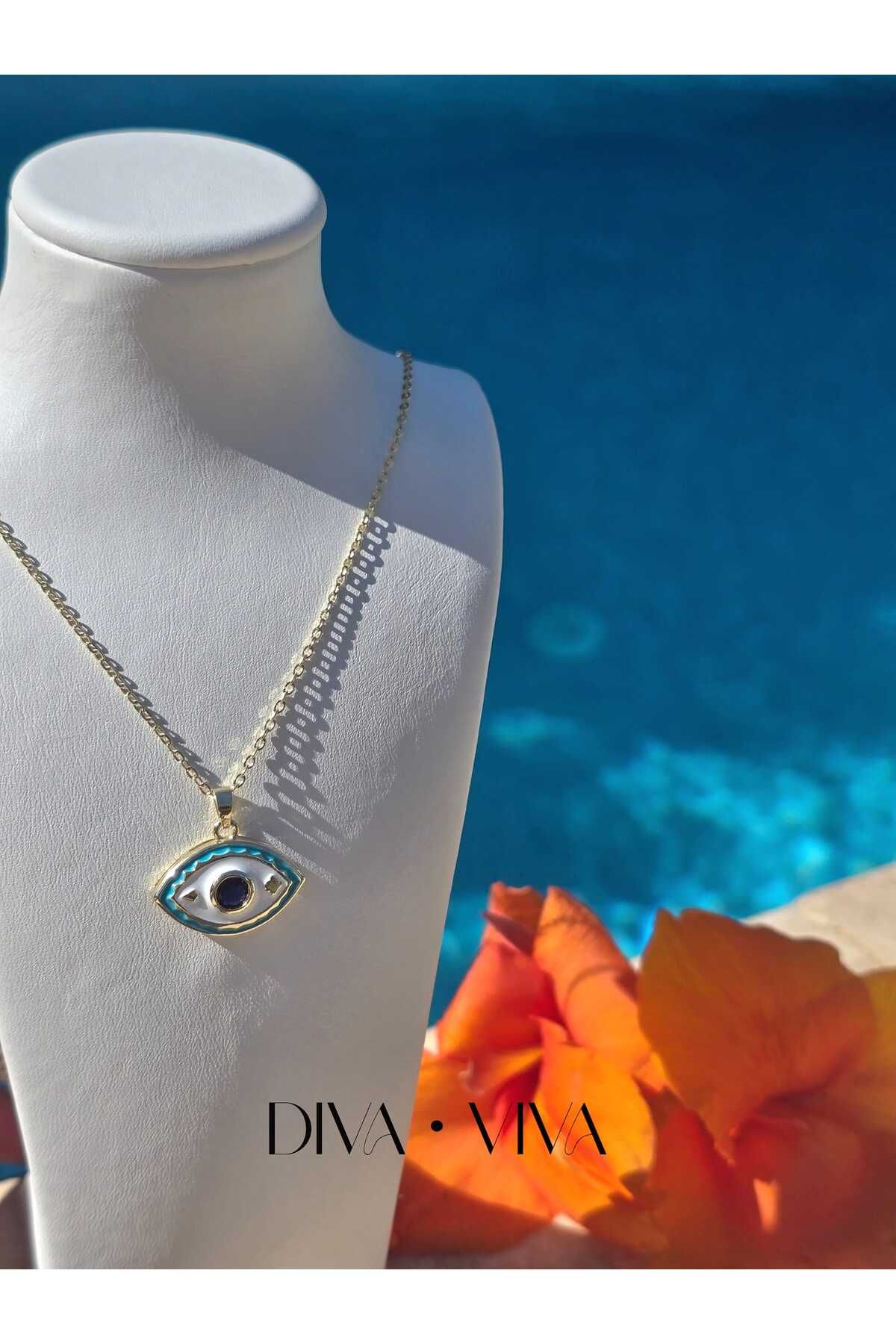 DivaViva Aqua Eye Kadın Çelik Kolye