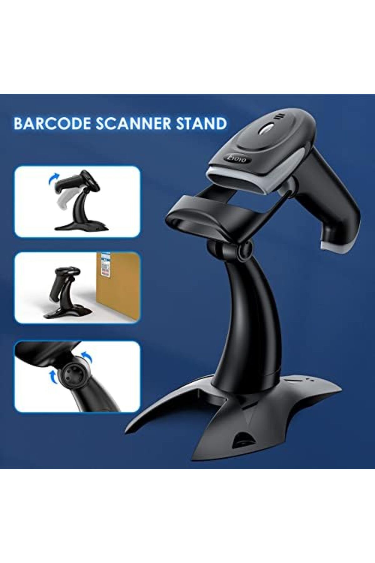 Eyoyo-2D 1D Wireless Barcode Scanner With Stand, 3-in-1 Barcode Reader 6