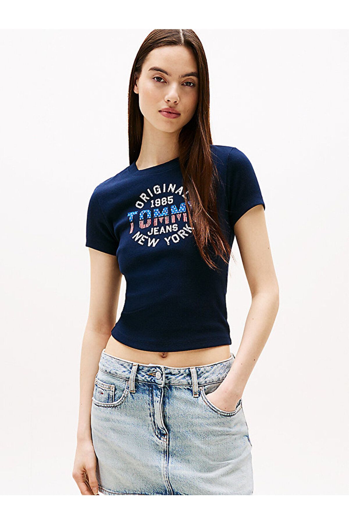 Tommy Hilfiger Ribbed Slim New York Logo T-Shirt