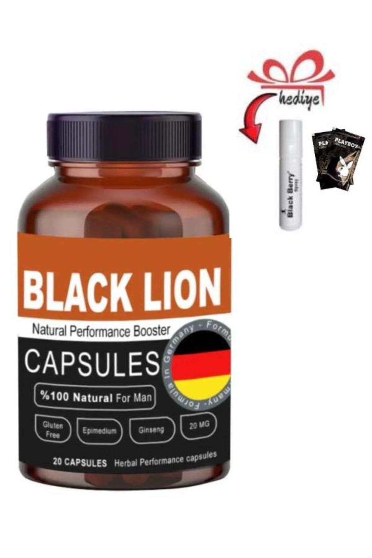 X-One Black Lion Men Booster Erkekler İçin Sertlik Takviyesi 20'lix1 ad+Kayganlaştırıcı ve Geciktiriciyle