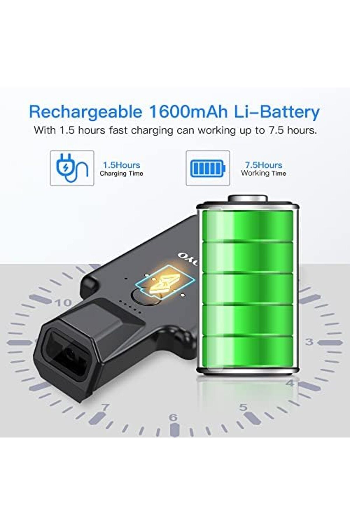 Eyoyo-Upgraded Eyoyo QR Code Scanner Bluetooth Android Barcode Scanner, Portable Back Clip Wireless 1D 2D 8