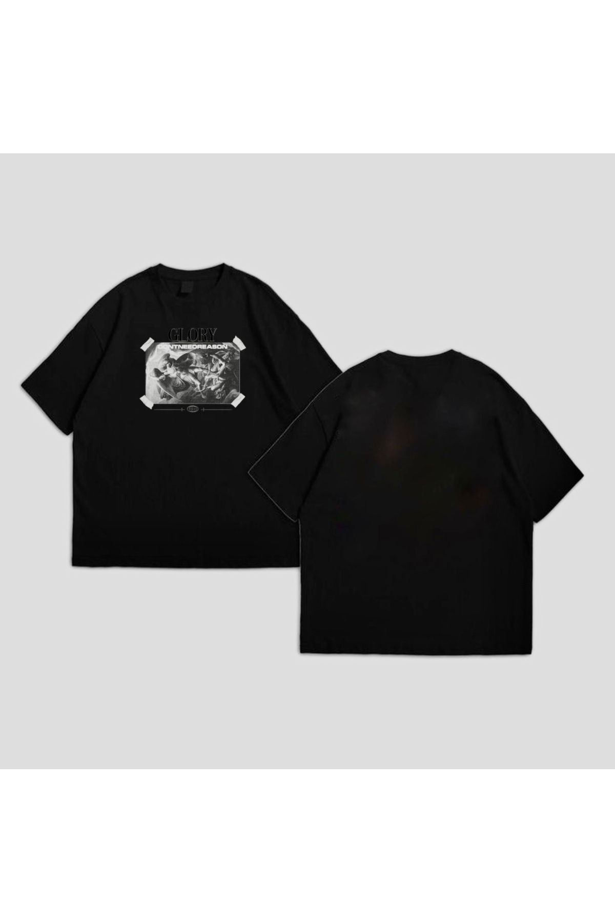 RPT MODA OVERSIZE RAHAT KALIP GLORY BASKILI YÜKSEK KALİTE KUMAŞ ERKEK T-SHIRT