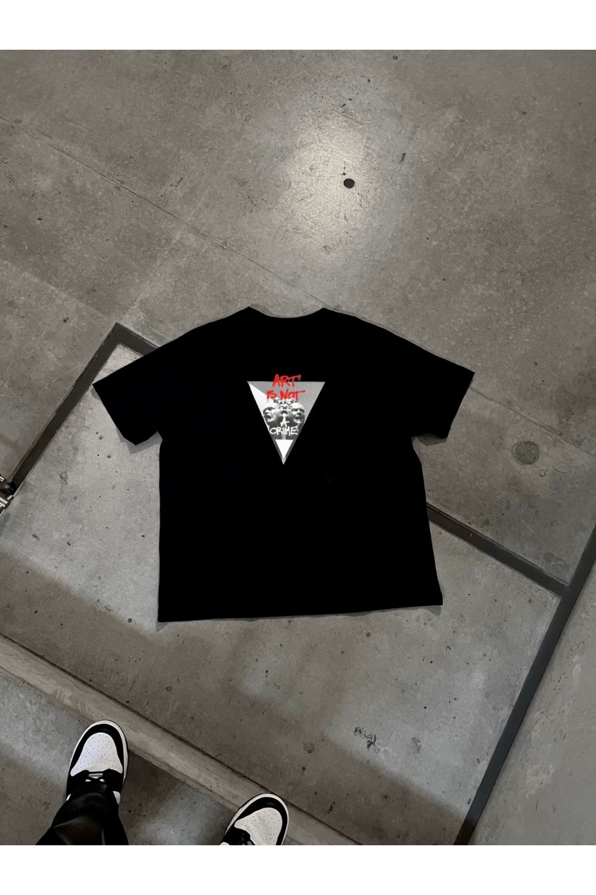 RPT MODA OVERSIZE RAHAT KALIP NOT ART BASKILI YÜKSEK KALİTE KUMAŞ ERKEK T-SHIRT