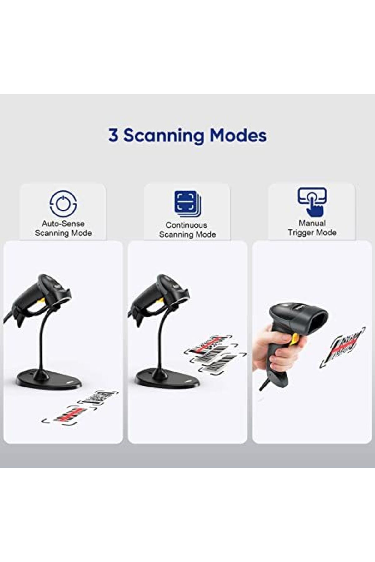 Eyoyo-Handheld 2D Barcode Scanner with Gooseneck Stand, Automatic USB Wired QR Code Scanner 8