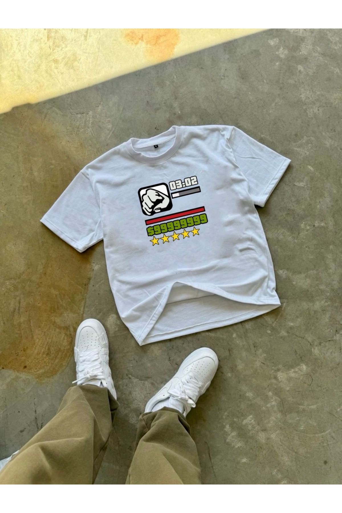 RPT MODA OVERSIZE RAHAT KALIP THE GTA BASKILI YÜKSEK KALİTE KUMAŞ ERKEK T-SHIRT