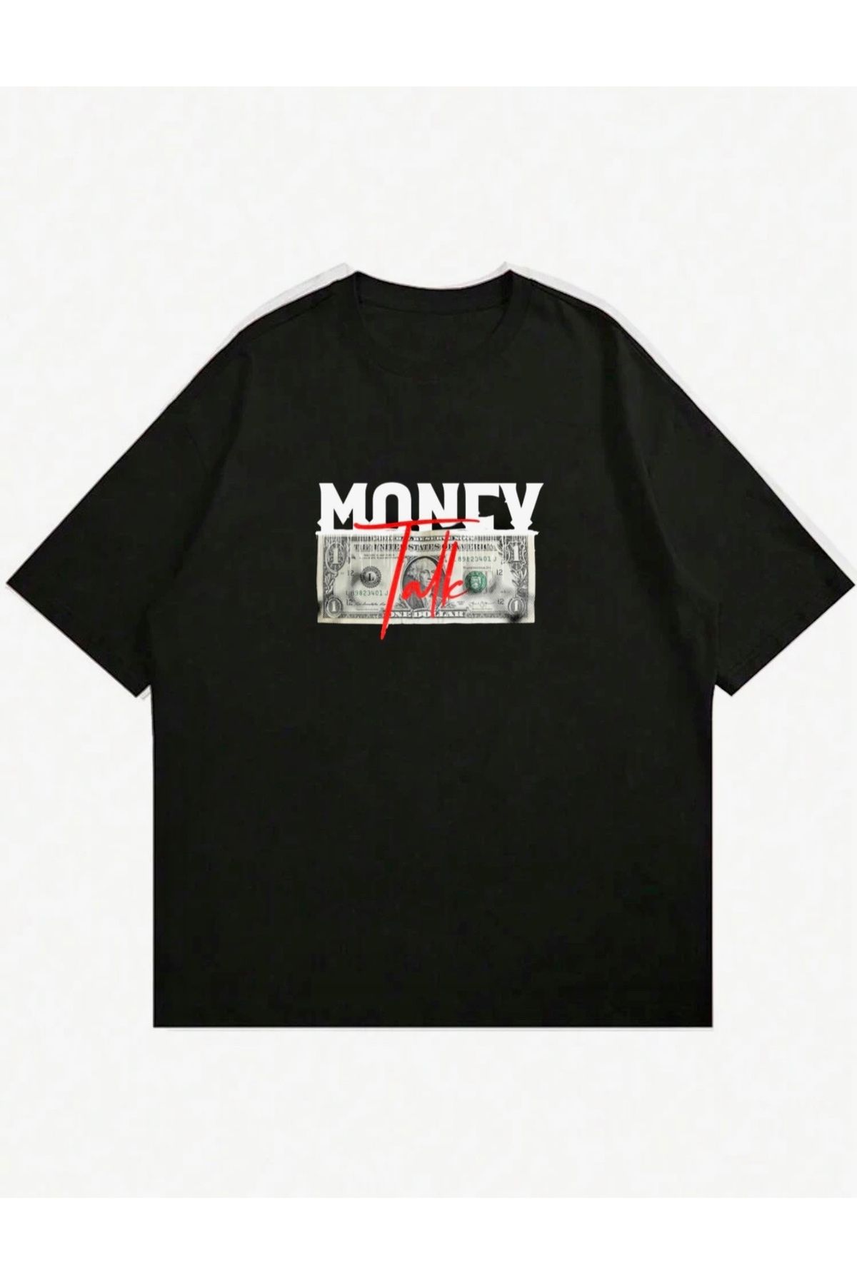 RPT MODA OVERSIZE RAHAT KALIP THE MONEY BASKILI YÜKSEK KALİTE KUMAŞ ERKEK T-SHIRT
