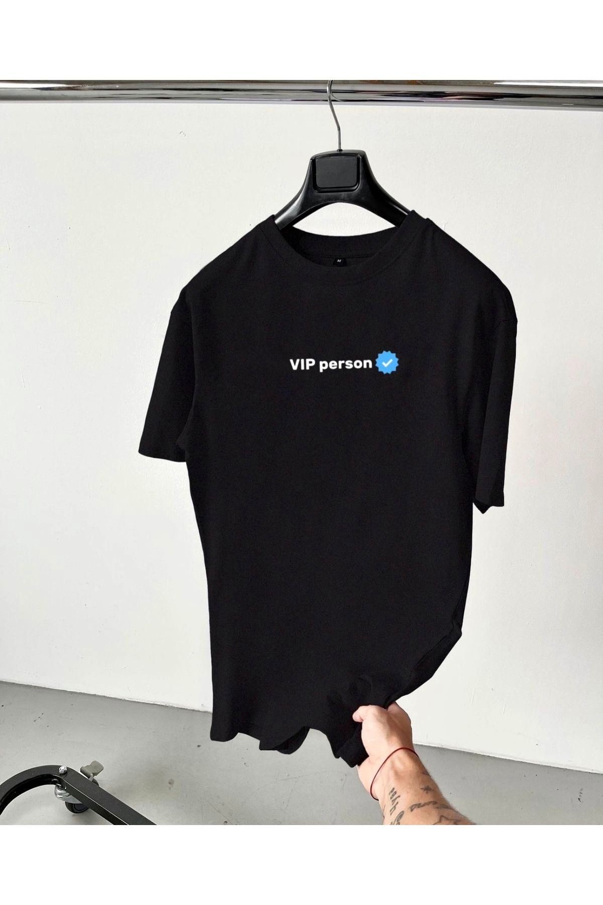 RPT MODA OVERSIZE RAHAT KALIP VIP PERSON BASKILI YÜKSEK KALİTE KUMAŞ ERKEK T-SHIRT