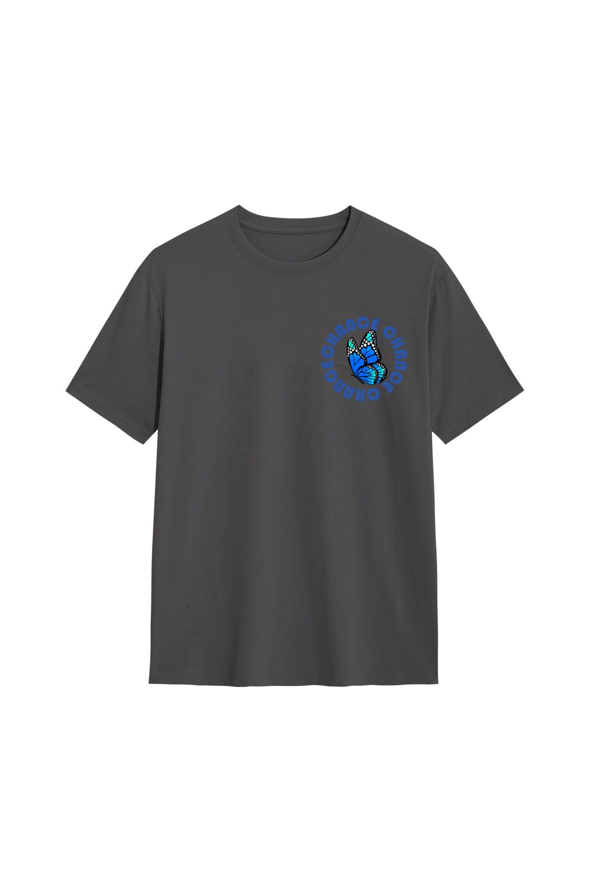 MODA Mavi Kelebek Change Şans Baskılı Oversize Tshirt