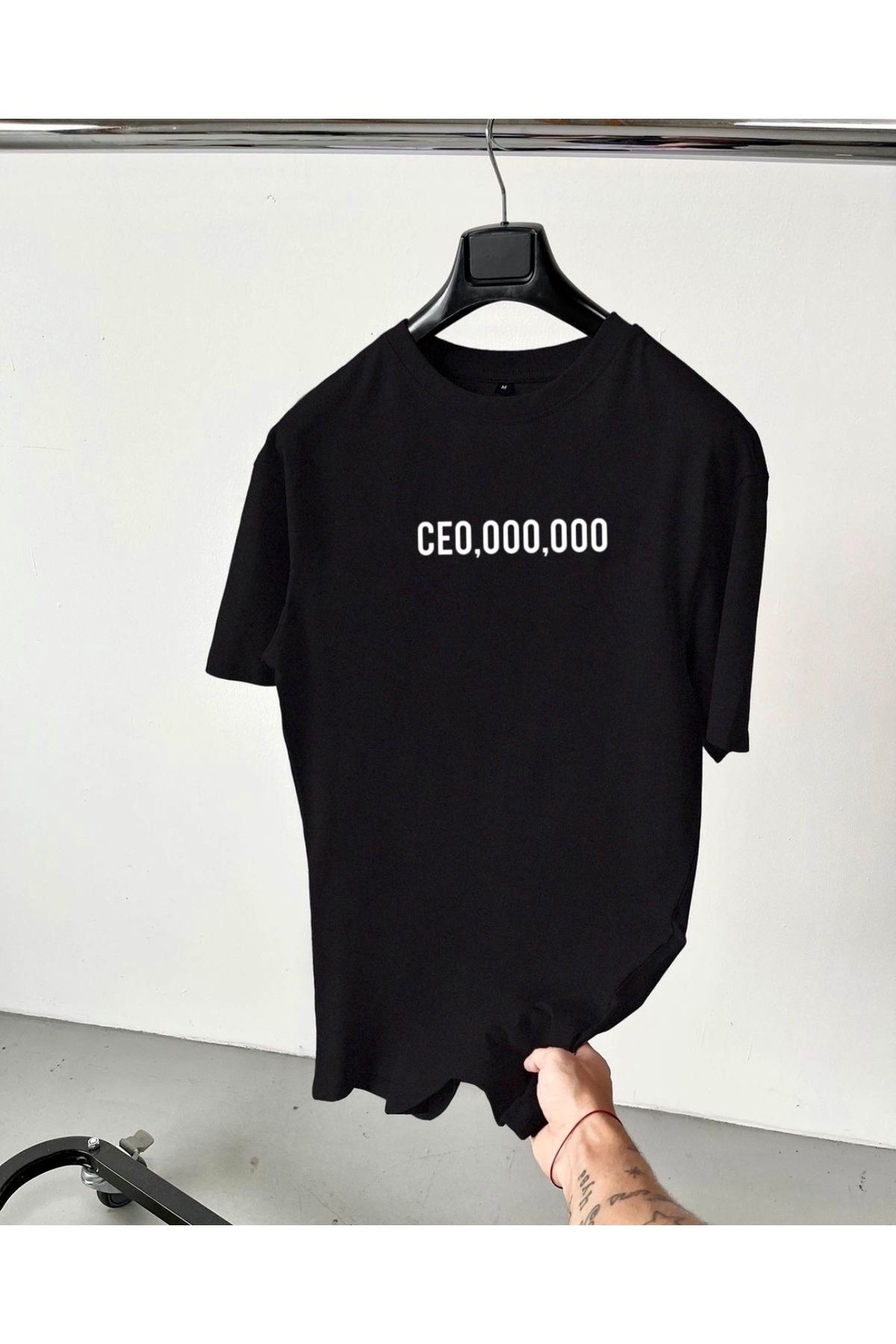 RPT MODA OVERSIZE RAHAT KALIP CEOO BASKILI YÜKSEK KALİTE KUMAŞ ERKEK T-SHIRT