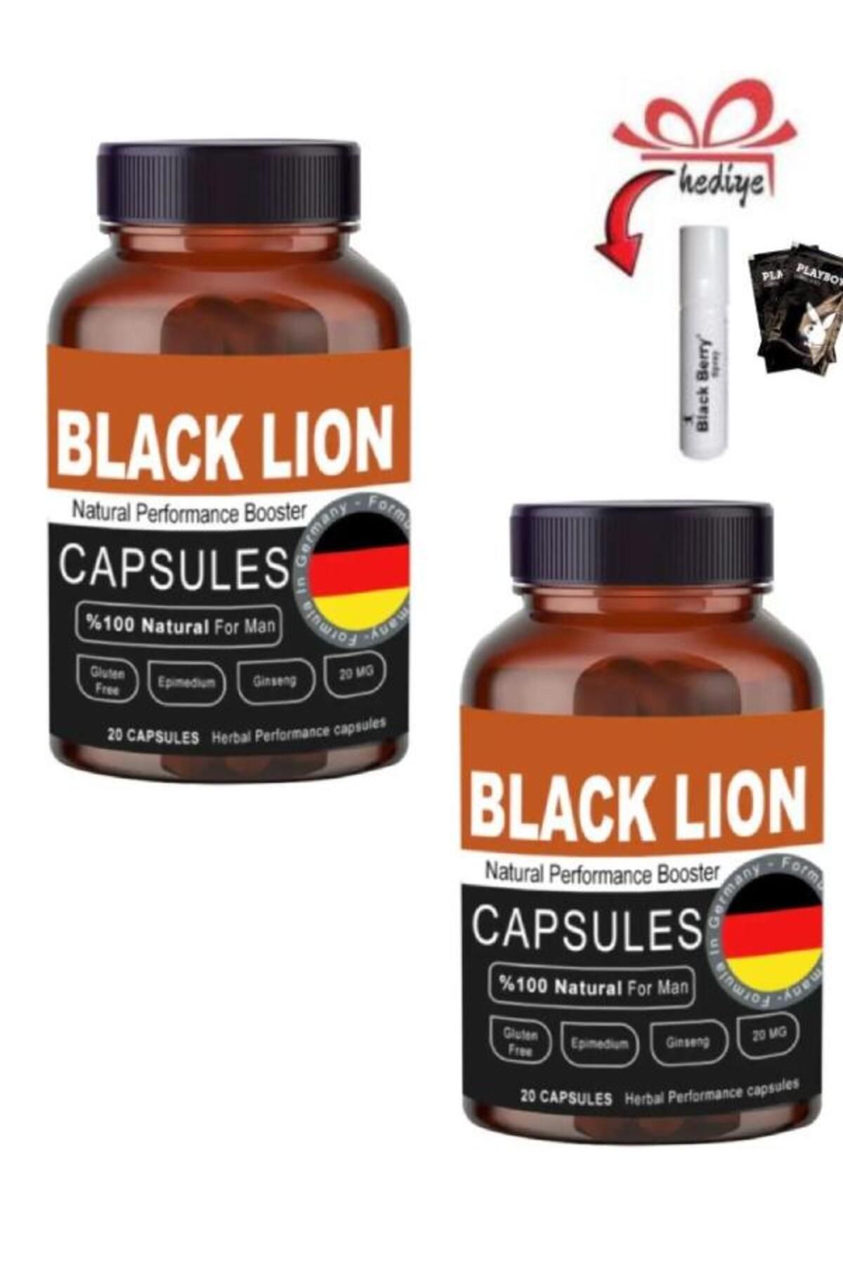 X-One Black Lion Men Booster Erkekler İçin Sertlik Takviyesi 20'lix2 ad+Kayganlaştırıcı ve Geciktiriciyle