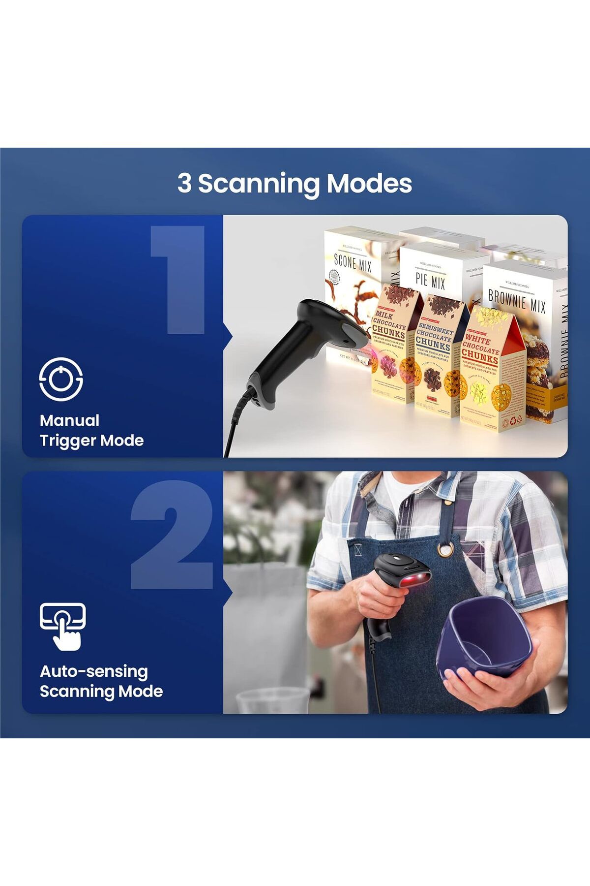 Eyoyo-2D QR Handheld Wired Barcode Scanner, USB Connection for Stable and Fast Scanning 7
