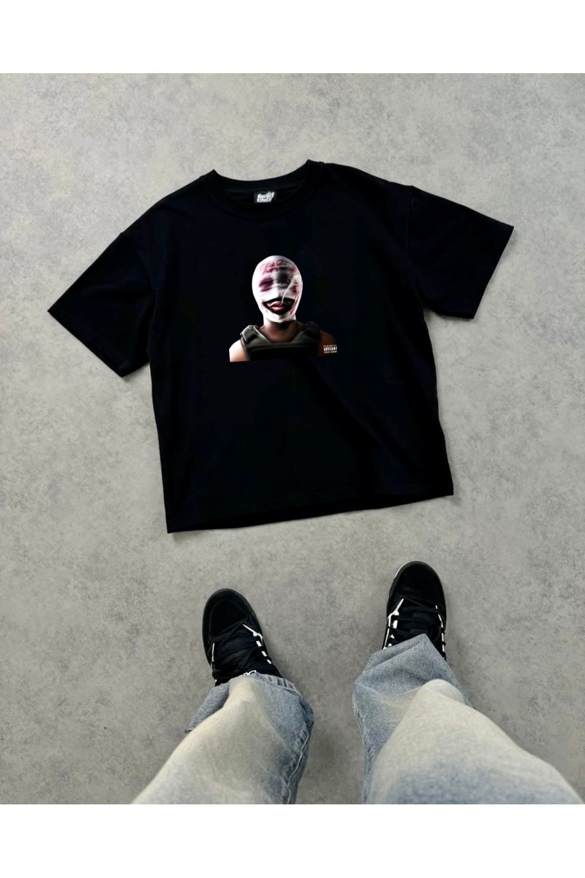 RPT MODA OVERSIZE RAHAT KALIP THE MAN BASKILI YÜKSEK KALİTE KUMAŞ ERKEK T-SHIRT