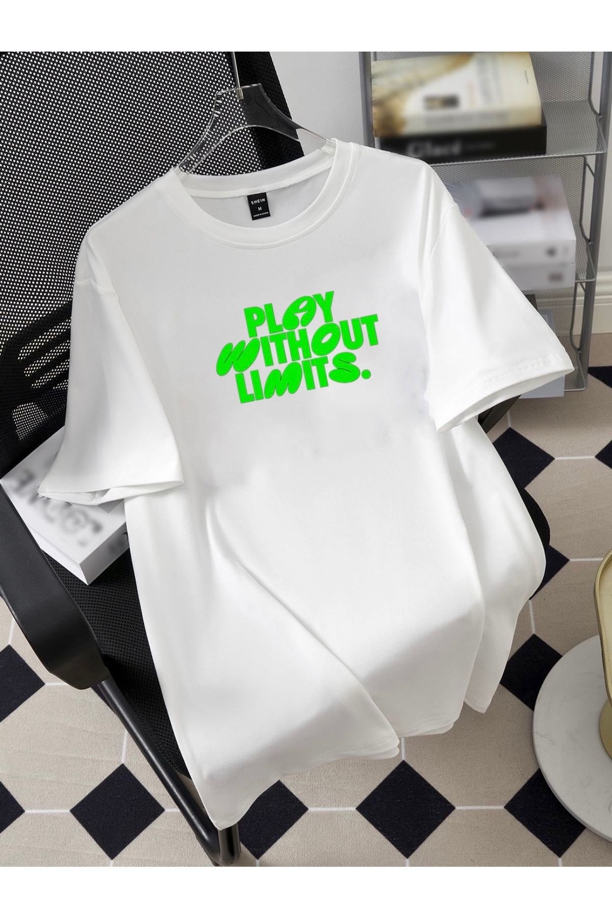 RPT MODA OVERSIZE RAHAT KALIP GREEN PLAY BASKILI YÜKSEK KALİTE KUMAŞ ERKEK T-SHIRT